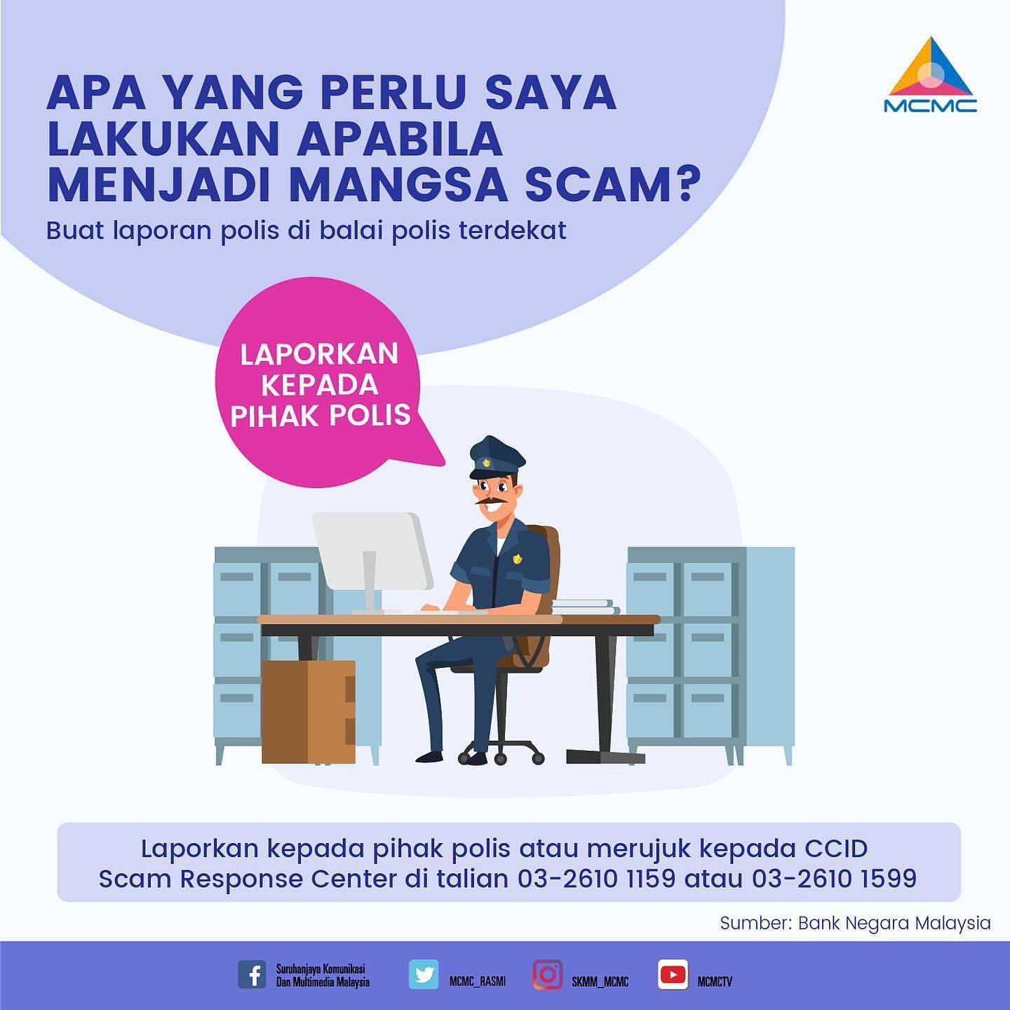 Apa perlu buat apabila menjadi mangsa scam